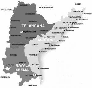 telangana and andhra pradesh map