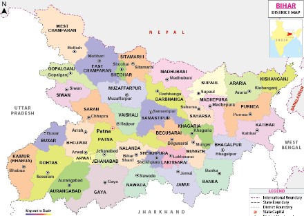 bihar map district wise