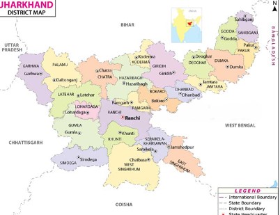 jharkhand map district wise